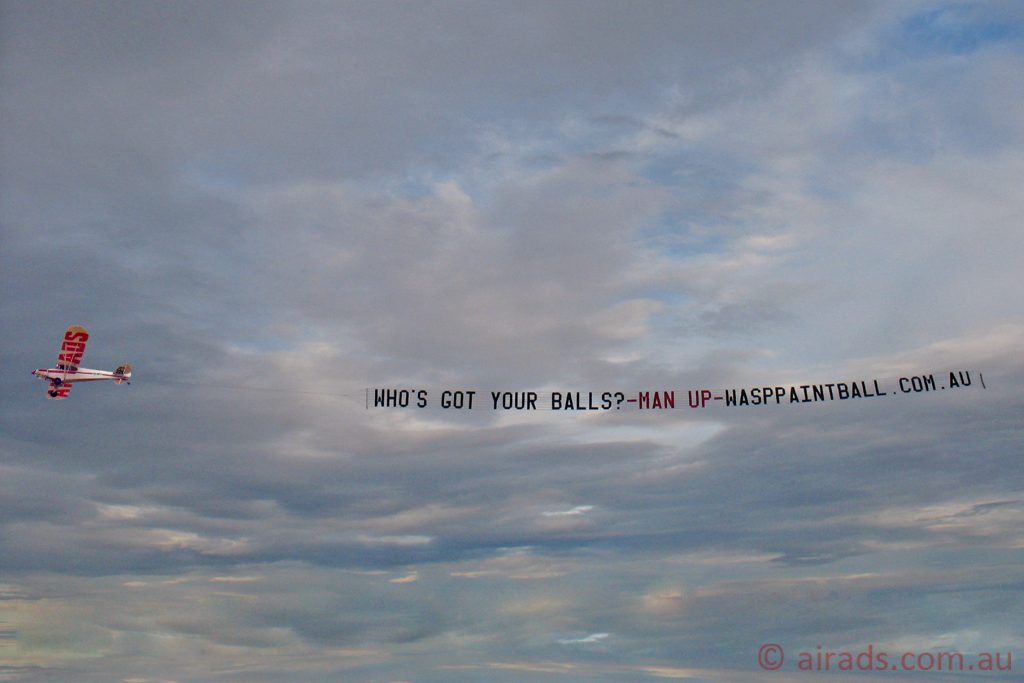 aerial banner towing perth jandakot airport paintball
