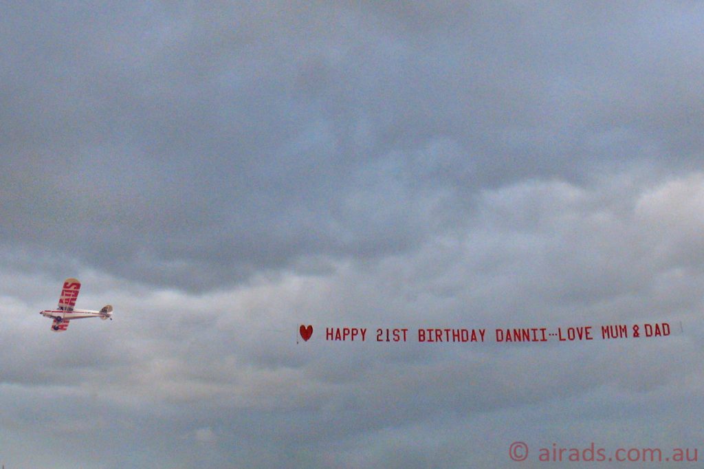 aerial banner towing perth jandakot airport happy birthday