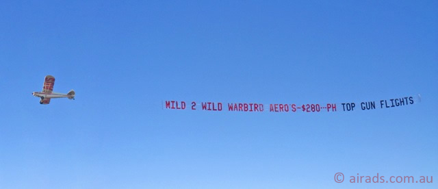 aerial banner towing perth jandakot airport top gun